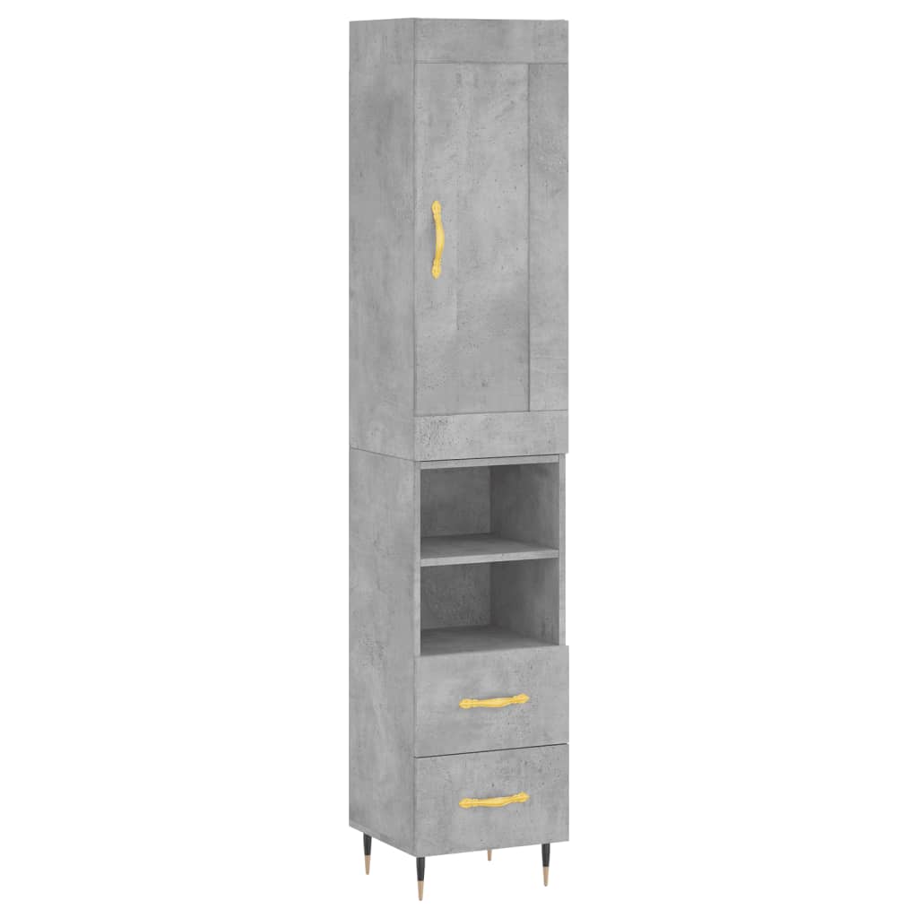 vidaXL Dulap înalt, gri beton, 34,5x34x180 cm, lemn prelucrat vidaXL Dulap înalt, gri beton, 34,5x34x180 cm, lemn prelucrat