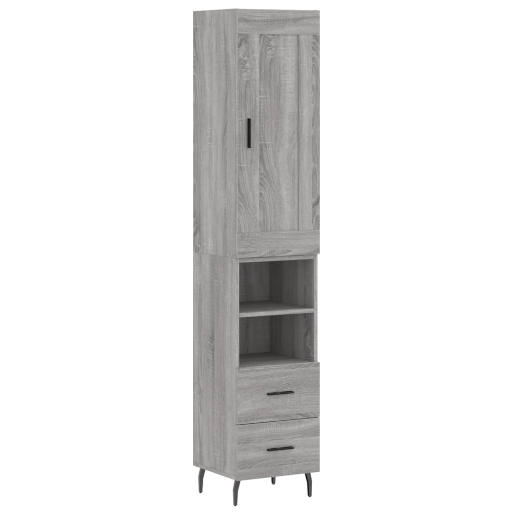 vidaXL Dulap înalt, gri sonoma, 34,5x34x180 cm, lemn prelucrat