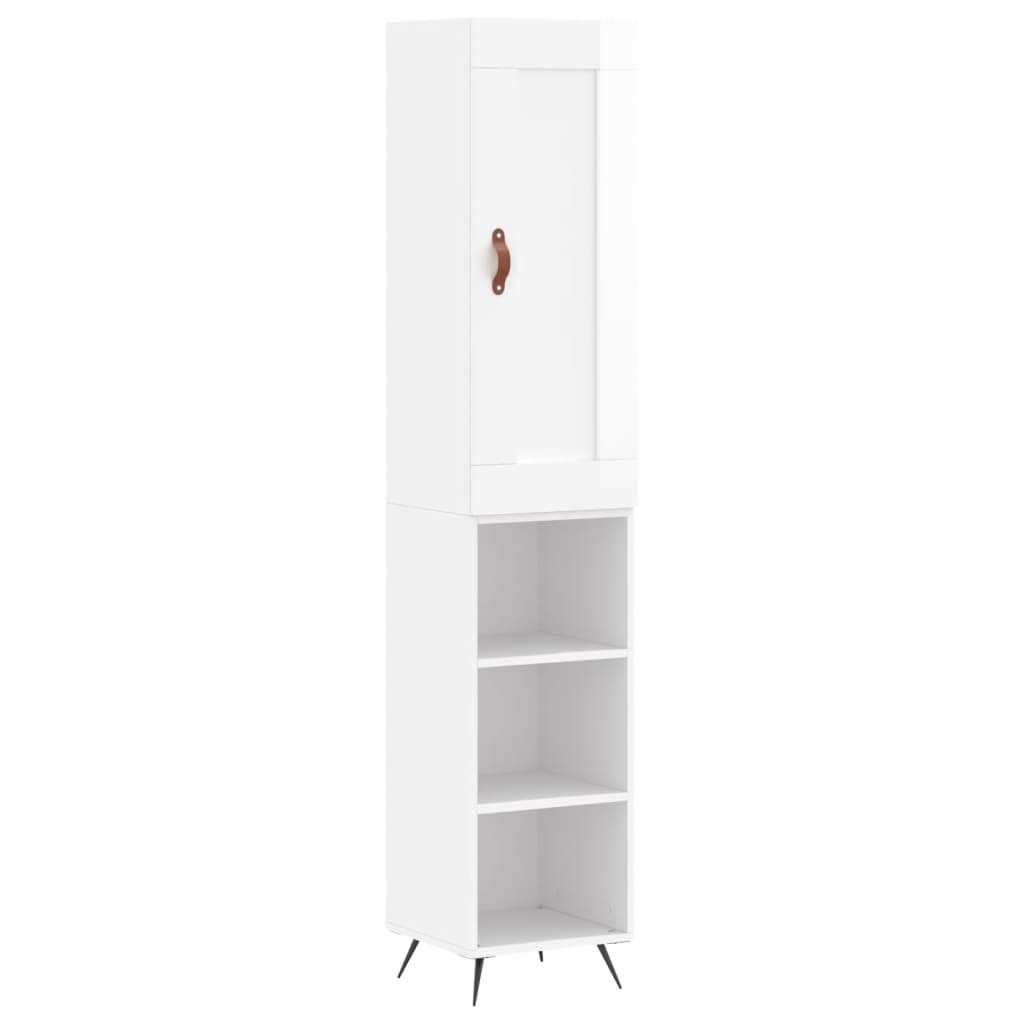 vidaXL Dulap înalt, alb extralucios, 34,5x34x180 cm, lemn prelucrat vidaXL Dulap înalt, alb extralucios, 34,5x34x180 cm, lemn prelucrat