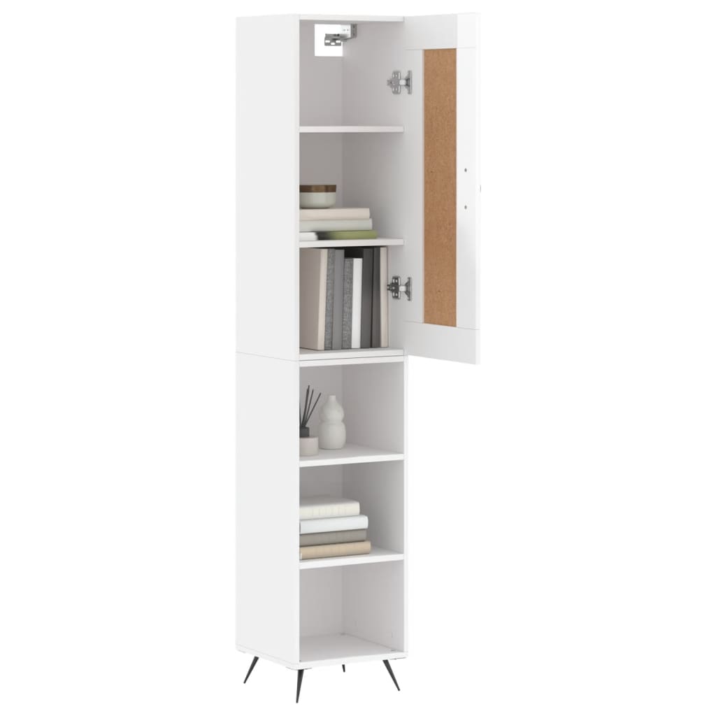 vidaXL Dulap înalt, alb extralucios, 34,5x34x180 cm, lemn prelucrat vidaXL Dulap înalt, alb extralucios, 34,5x34x180 cm, lemn prelucrat