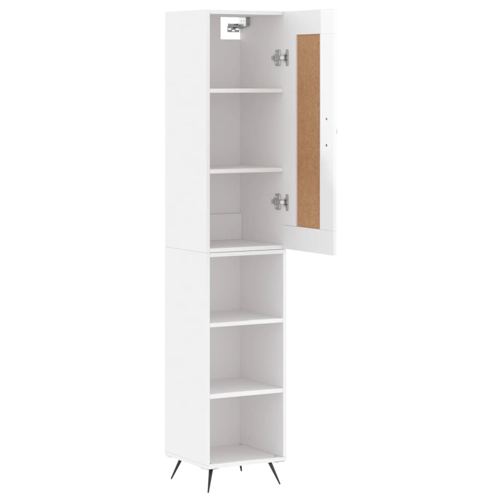 vidaXL Dulap înalt, alb extralucios, 34,5x34x180 cm, lemn prelucrat vidaXL Dulap înalt, alb extralucios, 34,5x34x180 cm, lemn prelucrat