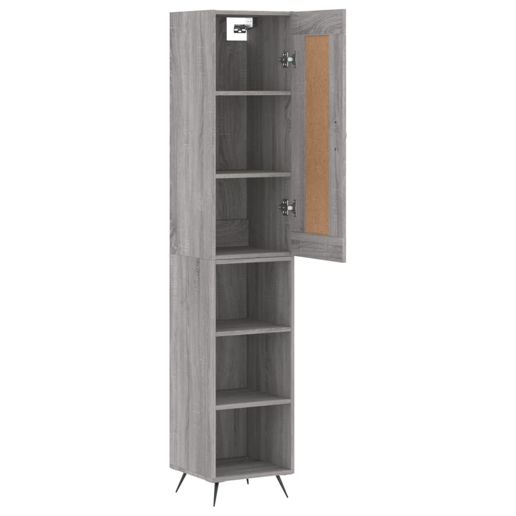 vidaXL Dulap înalt, gri sonoma, 34,5x34x180 cm, lemn prelucrat