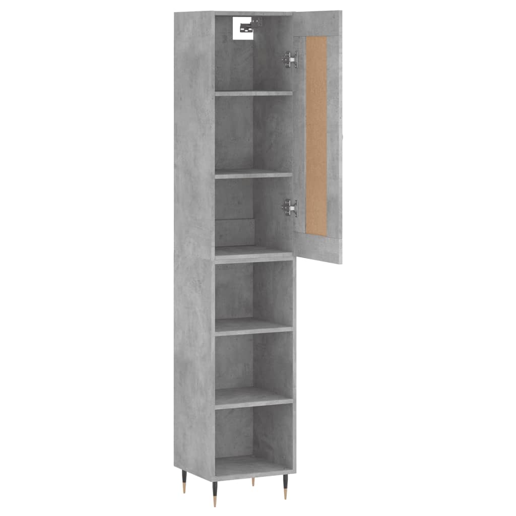 vidaXL Dulap înalt, gri beton, 34,5x34x180 cm, lemn prelucrat vidaXL Dulap înalt, gri beton, 34,5x34x180 cm, lemn prelucrat