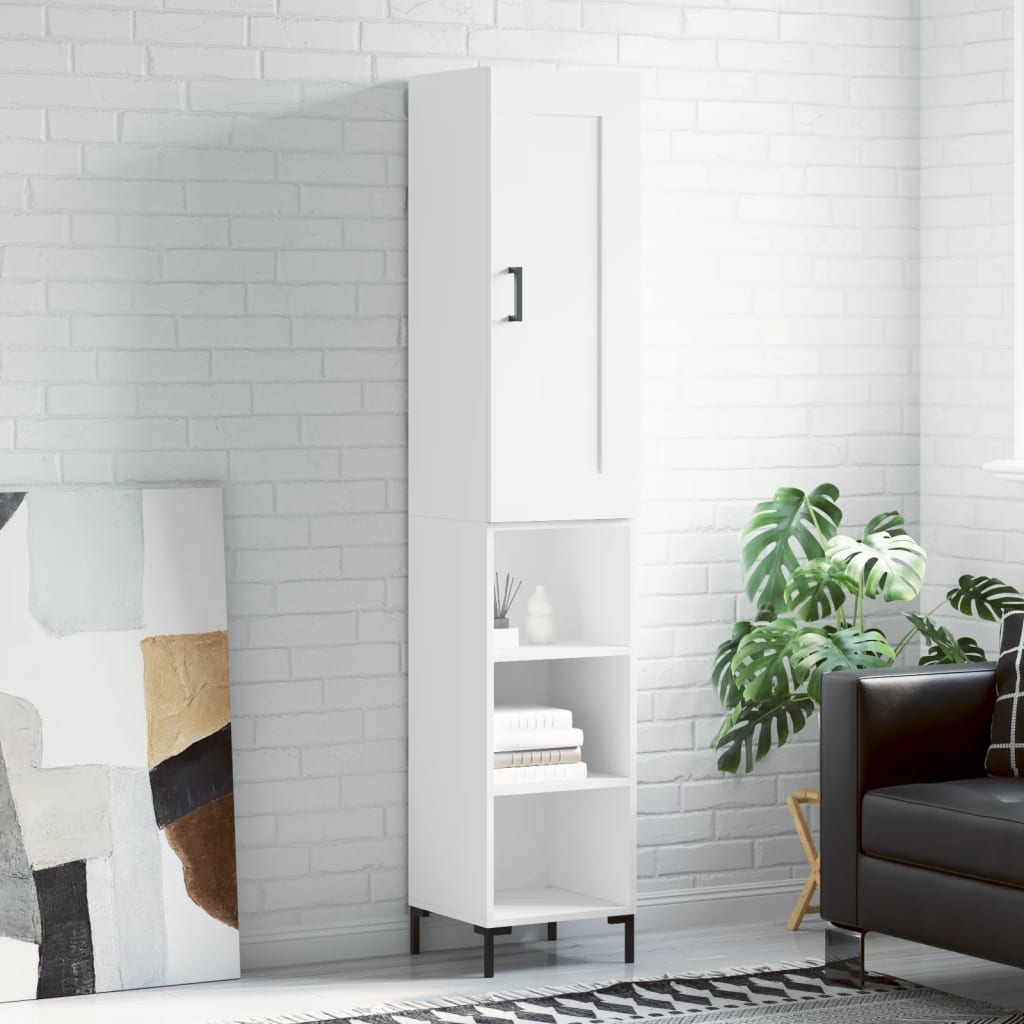 vidaXL Dulap înalt, alb, 34,5x34x180 cm, lemn prelucrat vidaXL Dulap înalt, alb, 34,5x34x180 cm, lemn prelucrat
