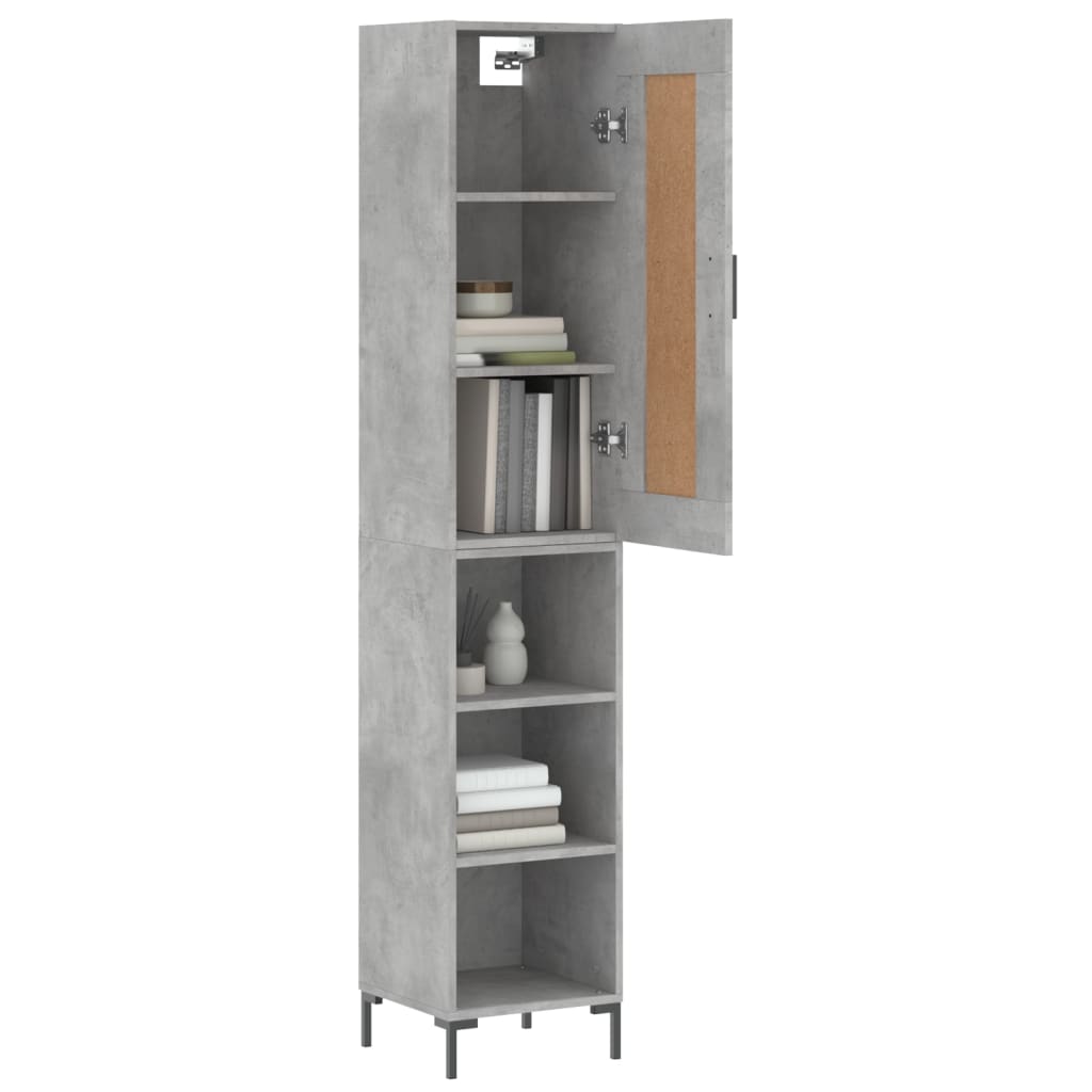 vidaXL Dulap înalt, gri beton, 34,5x34x180 cm, lemn prelucrat vidaXL Dulap înalt, gri beton, 34,5x34x180 cm, lemn prelucrat