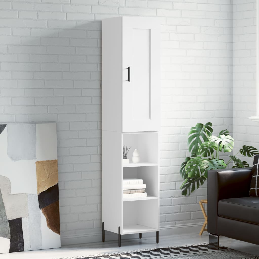 vidaXL Dulap înalt, alb, 34,5x34x180 cm, lemn prelucrat vidaXL Dulap înalt, alb, 34,5x34x180 cm, lemn prelucrat