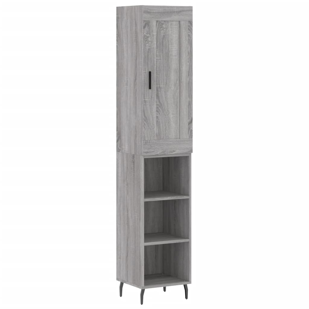 vidaXL Dulap înalt, gri sonoma, 34,5x34x180 cm, lemn prelucrat