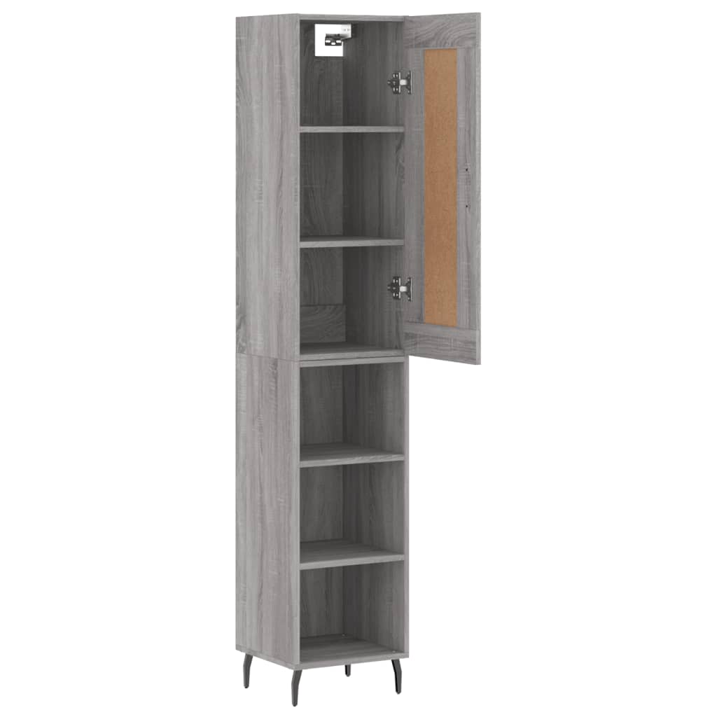 vidaXL Dulap înalt, gri sonoma, 34,5x34x180 cm, lemn prelucrat