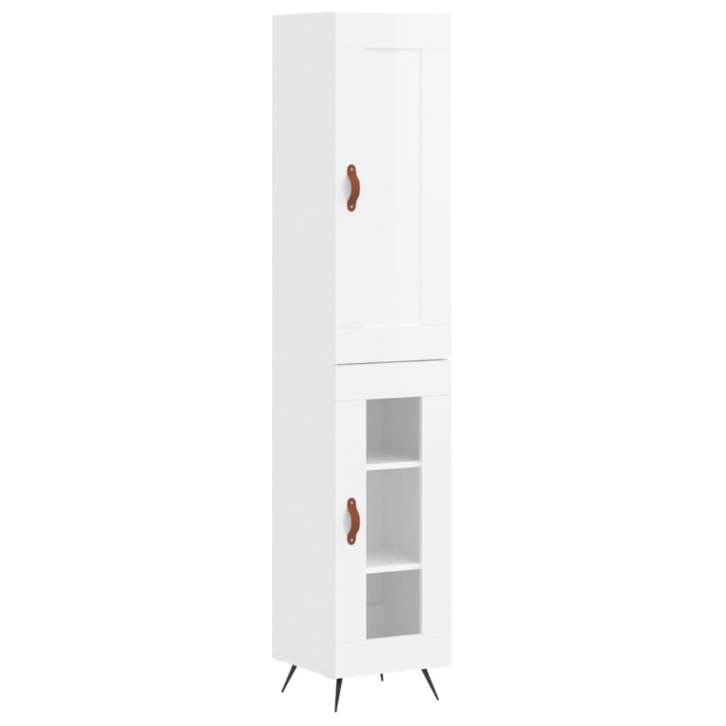 vidaXL Dulap înalt, alb extralucios, 34,5x34x180 cm, lemn prelucrat vidaXL Dulap înalt, alb extralucios, 34,5x34x180 cm, lemn prelucrat