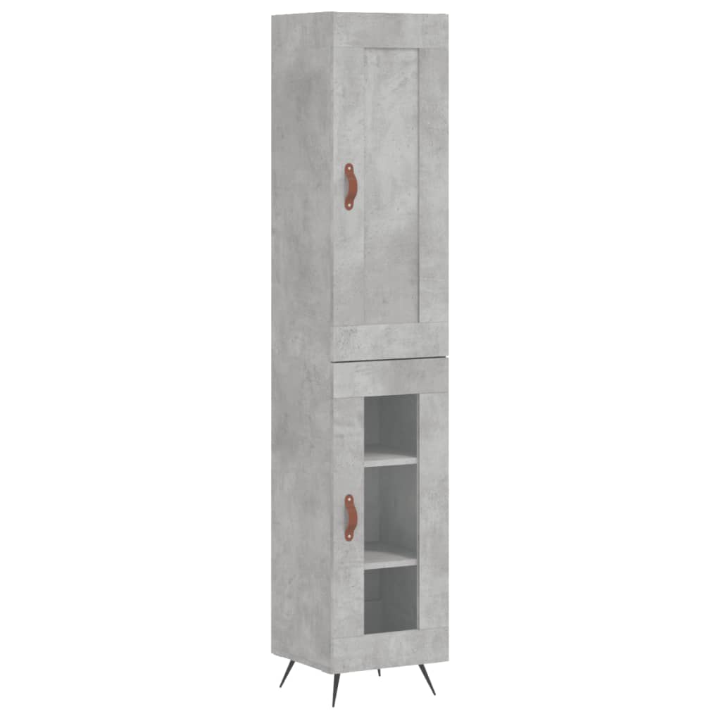 vidaXL Dulap înalt, gri beton, 34,5x34x180 cm, lemn prelucrat vidaXL Dulap înalt, gri beton, 34,5x34x180 cm, lemn prelucrat