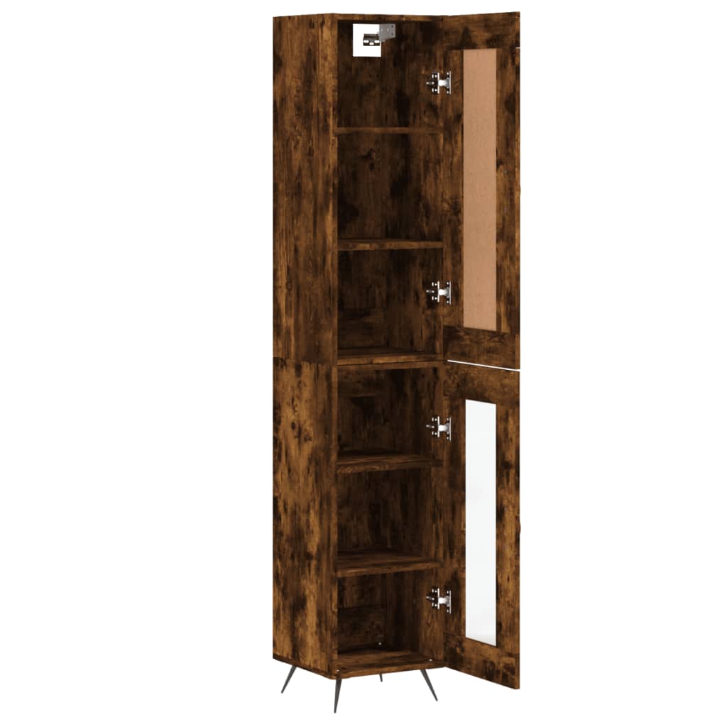 vidaXL Dulap înalt, stejar fumuriu, 34,5x34x180 cm, lemn prelucrat