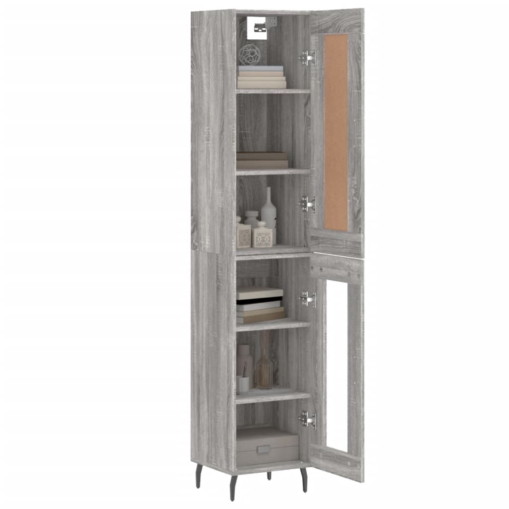 vidaXL Dulap înalt, gri sonoma, 34,5x34x180 cm, lemn prelucrat