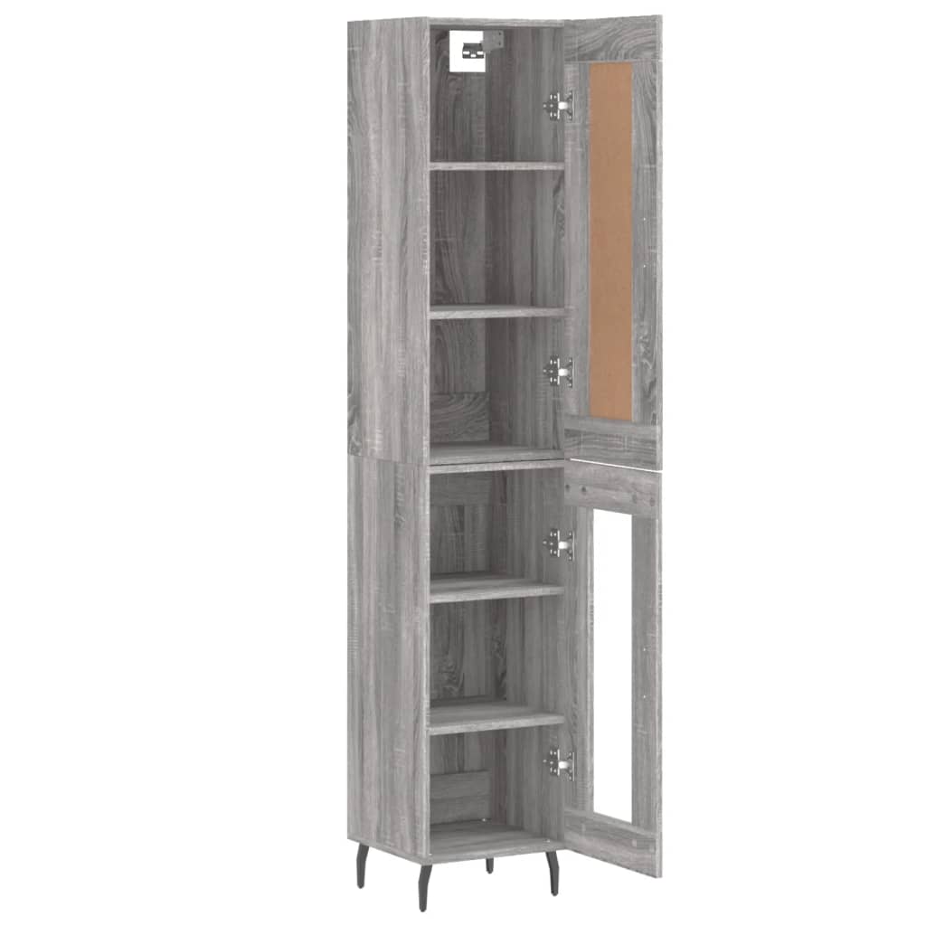 vidaXL Dulap înalt, gri sonoma, 34,5x34x180 cm, lemn prelucrat