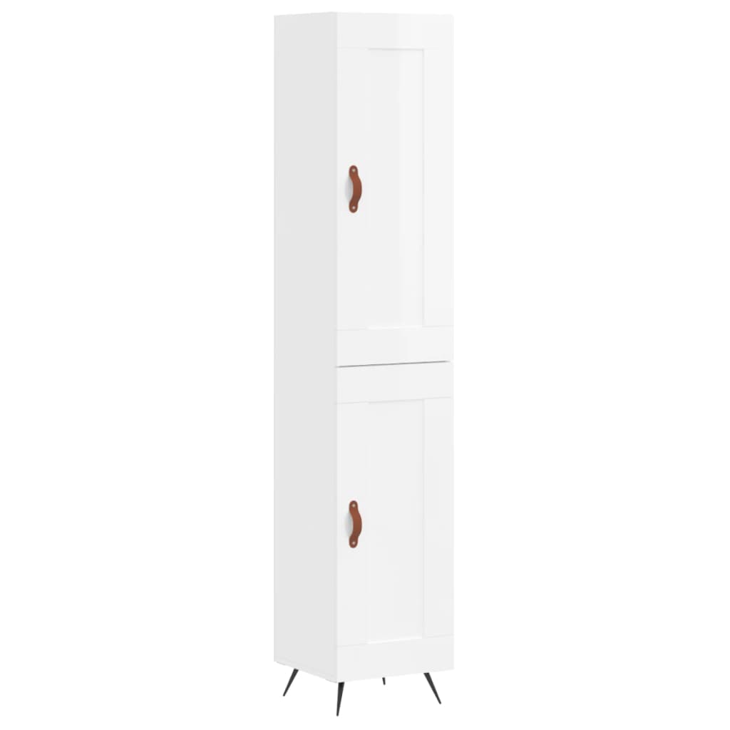 vidaXL Dulap înalt, alb extralucios, 34,5x34x180 cm, lemn prelucrat vidaXL Dulap înalt, alb extralucios, 34,5x34x180 cm, lemn prelucrat