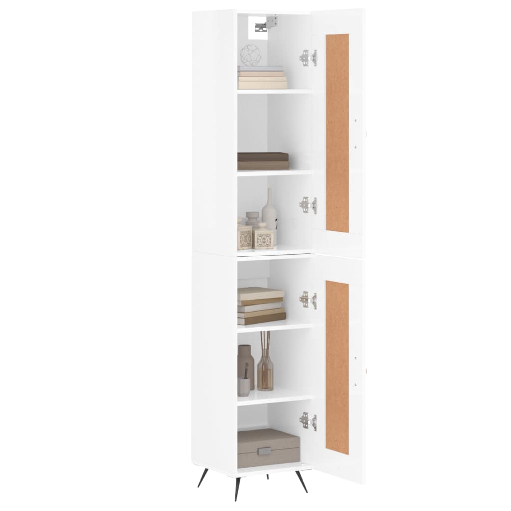 vidaXL Dulap înalt, alb extralucios, 34,5x34x180 cm, lemn prelucrat vidaXL Dulap înalt, alb extralucios, 34,5x34x180 cm, lemn prelucrat