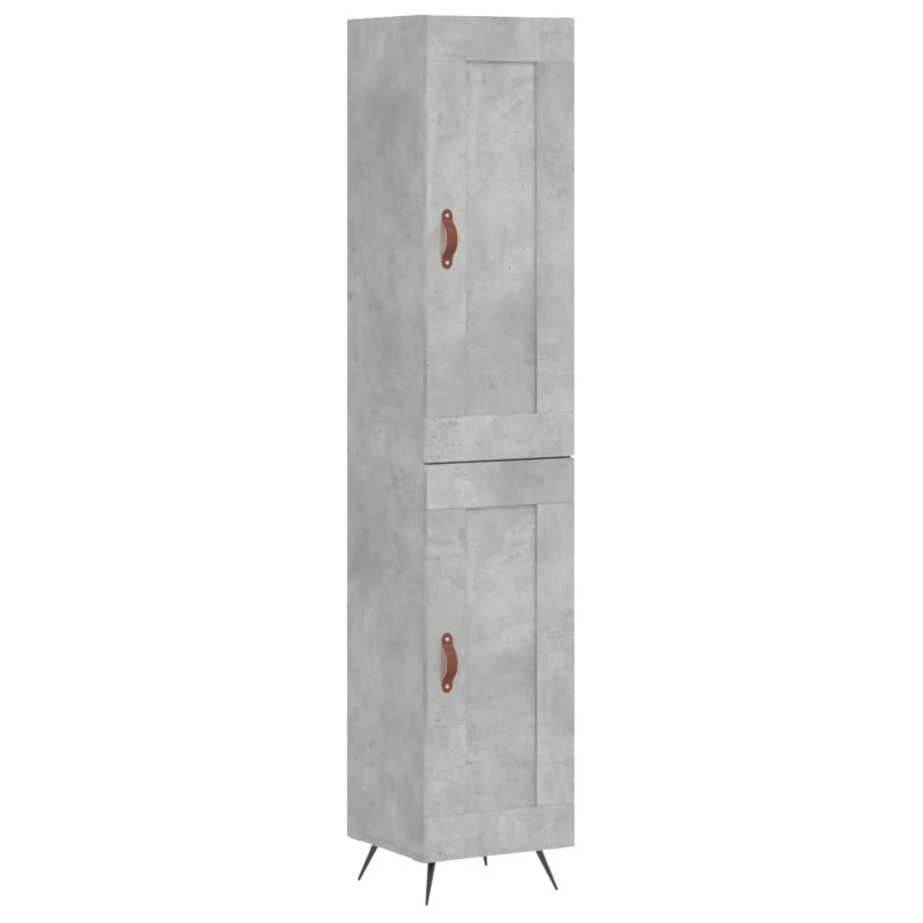 vidaXL Dulap înalt, gri beton, 34,5x34x180 cm, lemn prelucrat