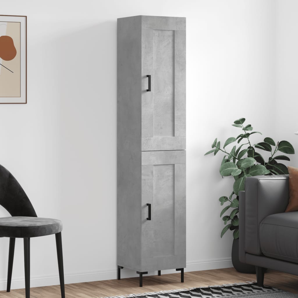 vidaXL Dulap înalt, gri beton, 34,5x34x180 cm, lemn prelucrat vidaXL Dulap înalt, gri beton, 34,5x34x180 cm, lemn prelucrat