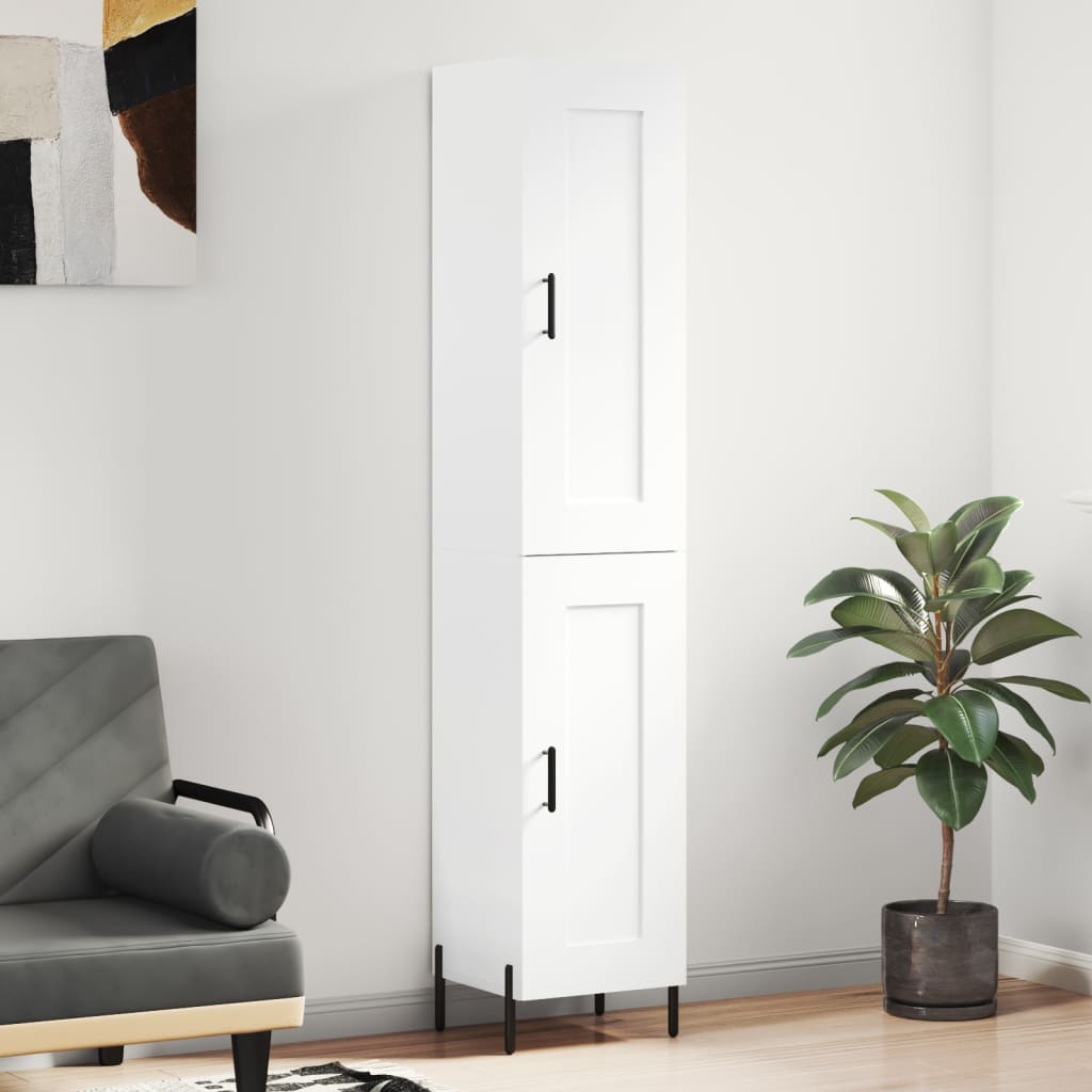 vidaXL Dulap înalt, alb, 34,5x34x180 cm, lemn prelucrat vidaXL Dulap înalt, alb, 34,5x34x180 cm, lemn prelucrat