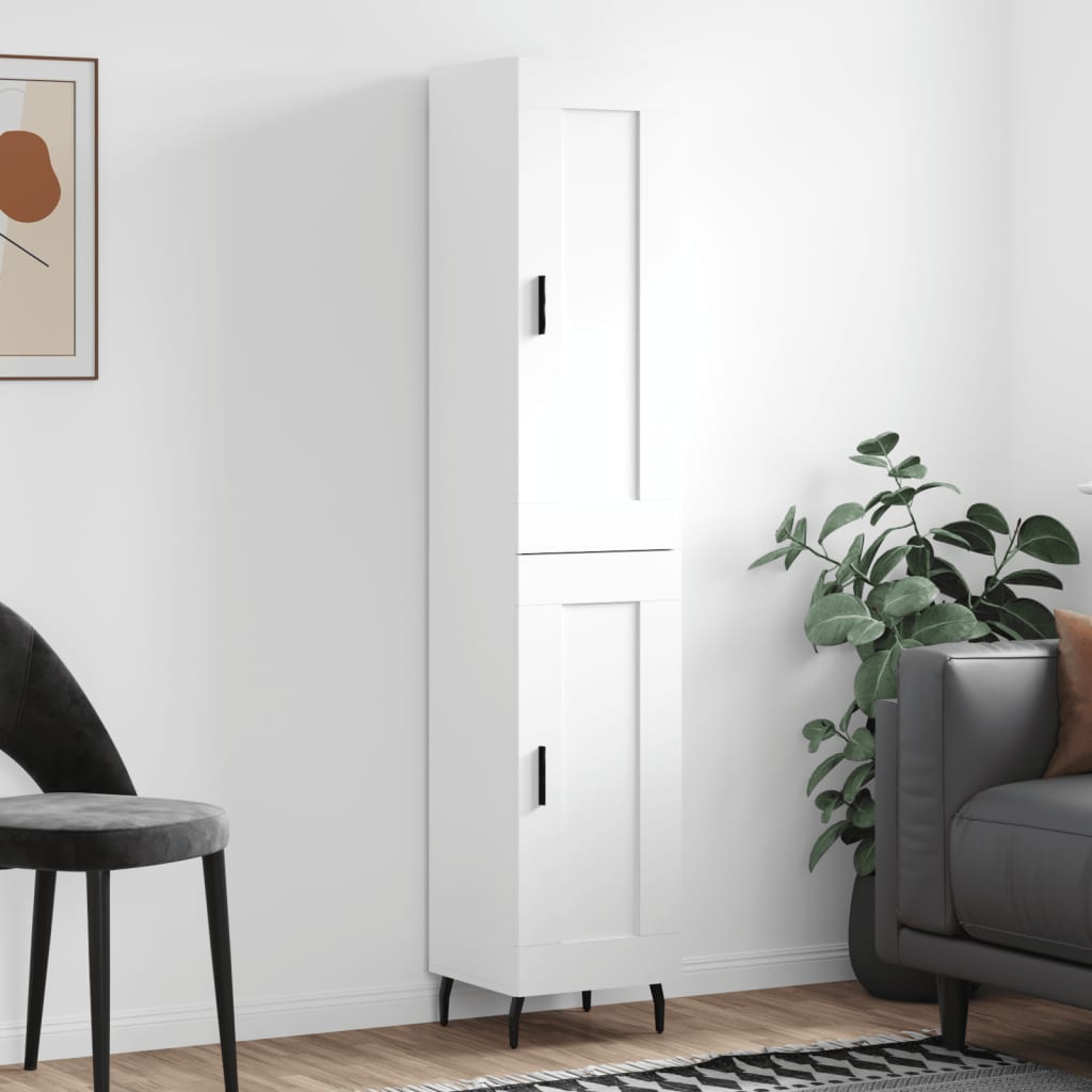 vidaXL Dulap înalt, alb, 34,5x34x180 cm, lemn prelucrat vidaXL Dulap înalt, alb, 34,5x34x180 cm, lemn prelucrat