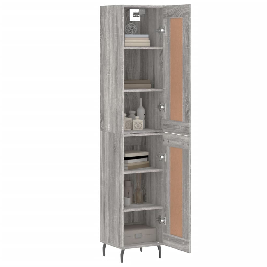 vidaXL Dulap înalt, gri sonoma, 34,5x34x180 cm, lemn prelucrat
