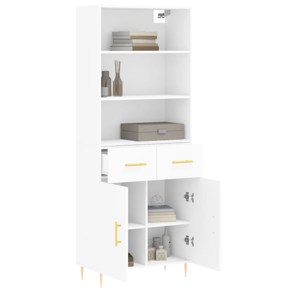 vidaXL Dulap înalt, alb, 69,5x34x180 cm, lemn compozit