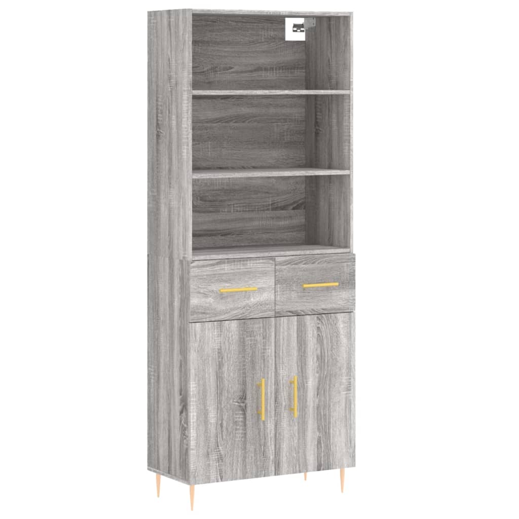 vidaXL Dulap înalt, gri sonoma, 69,5x34x180 cm, lemn compozit