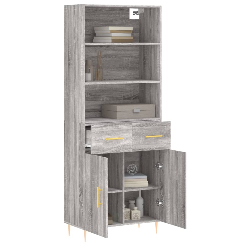 vidaXL Dulap înalt, gri sonoma, 69,5x34x180 cm, lemn compozit