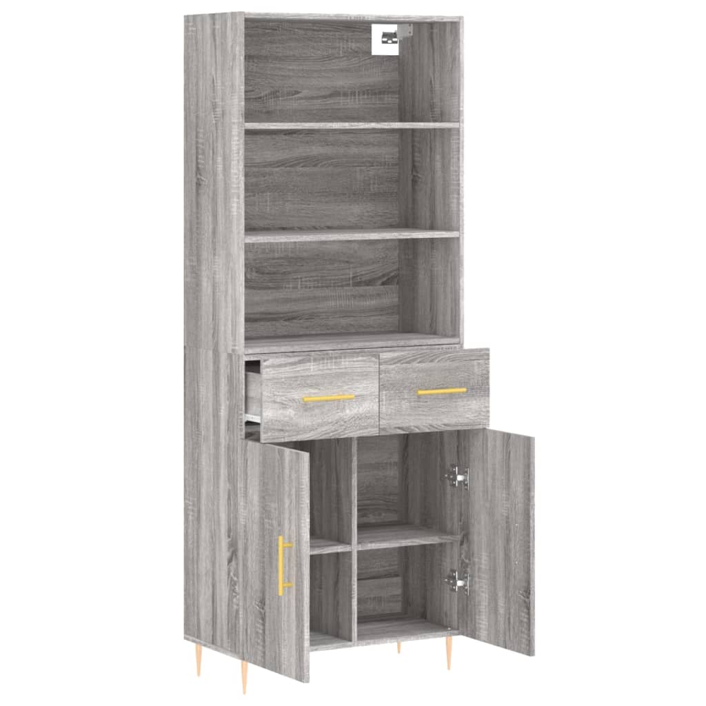 vidaXL Dulap înalt, gri sonoma, 69,5x34x180 cm, lemn compozit