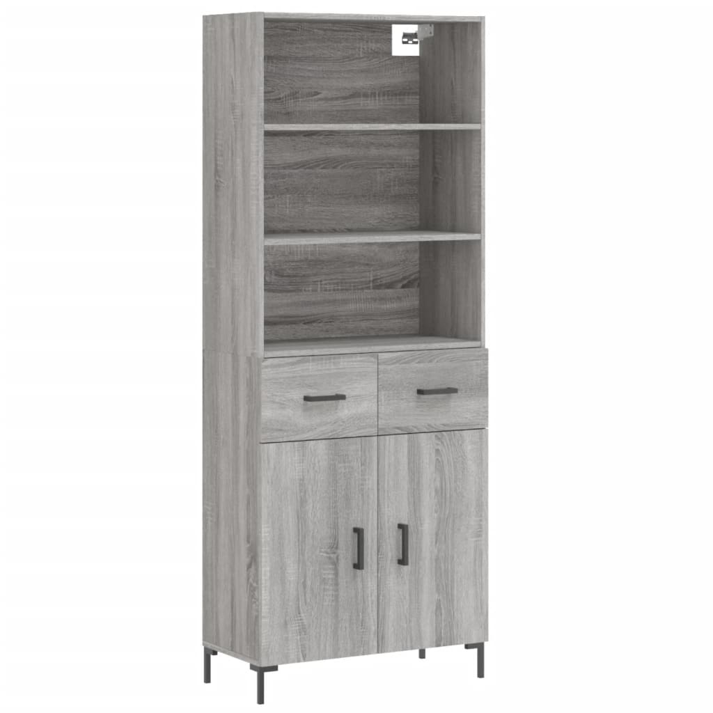 vidaXL Dulap înalt, gri sonoma, 69,5x34x180 cm, lemn compozit