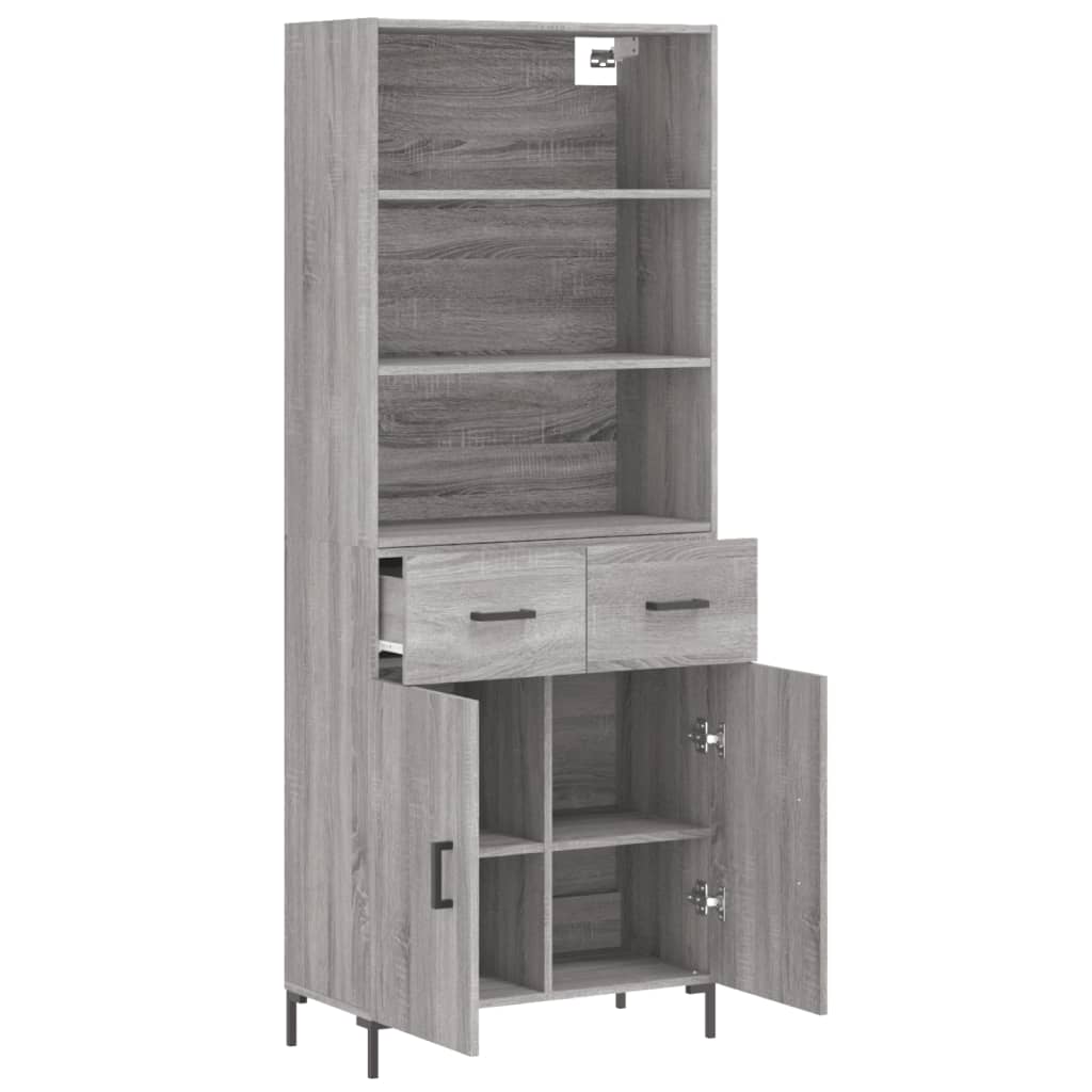 vidaXL Dulap înalt, gri sonoma, 69,5x34x180 cm, lemn compozit