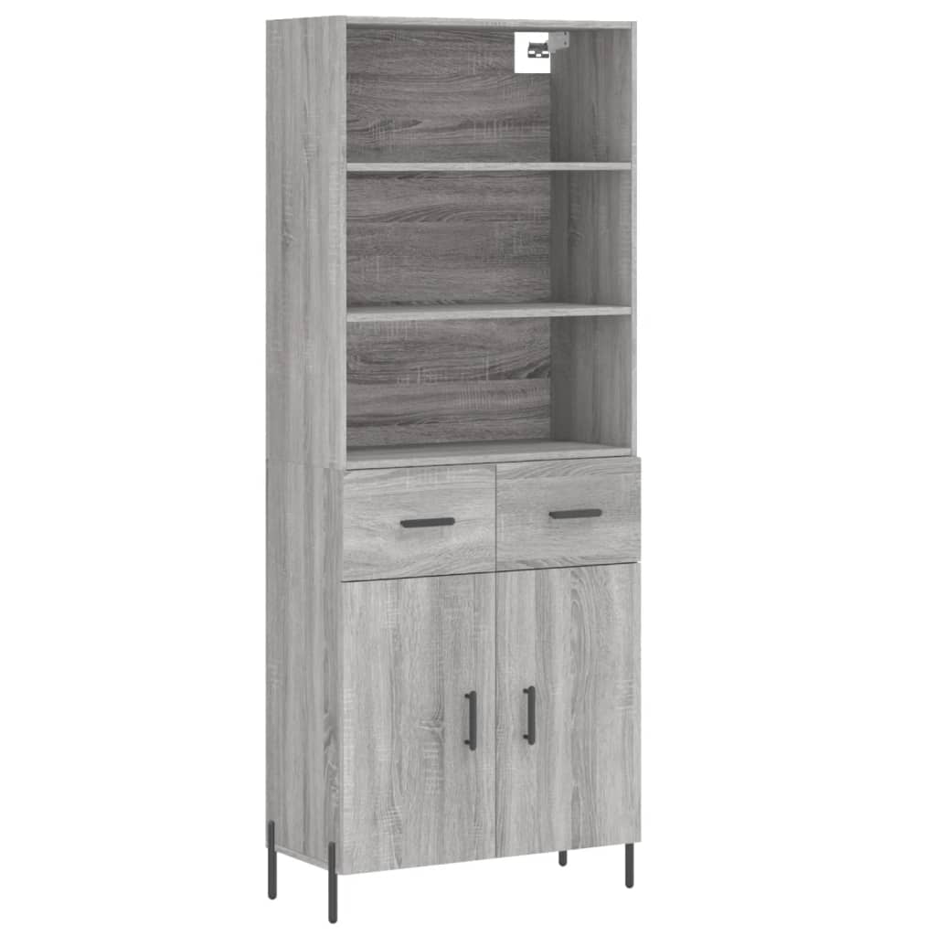 vidaXL Dulap înalt, gri sonoma, 69,5x34x180 cm, lemn compozit