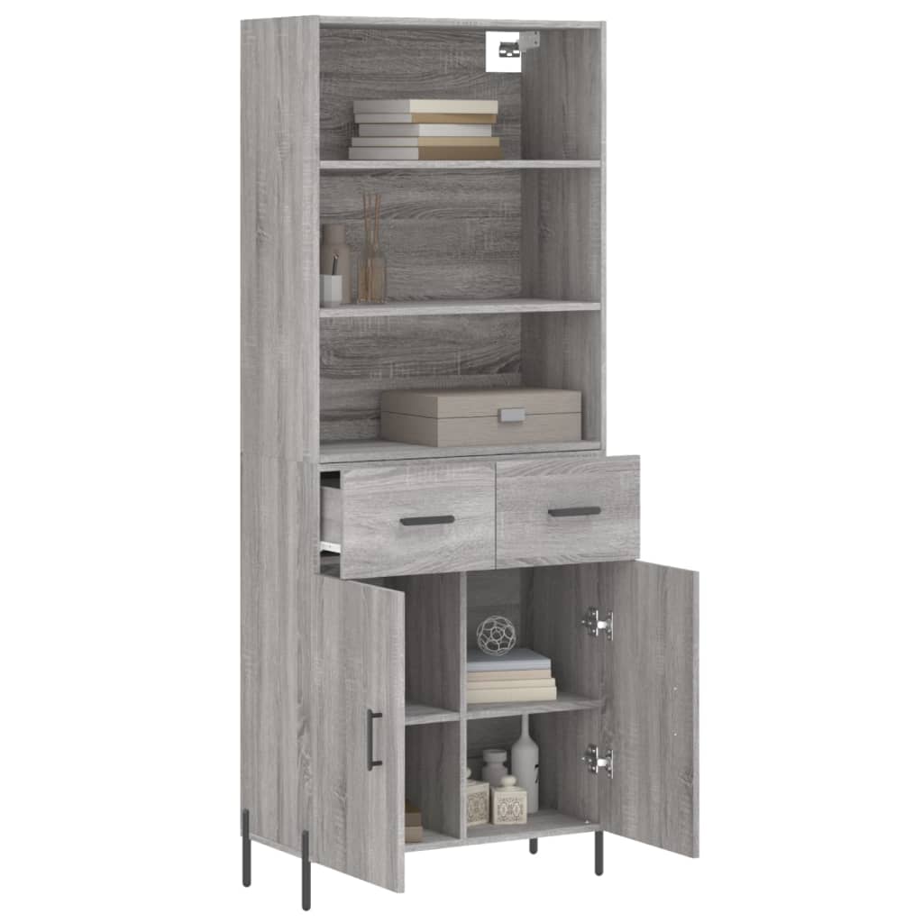 vidaXL Dulap înalt, gri sonoma, 69,5x34x180 cm, lemn compozit