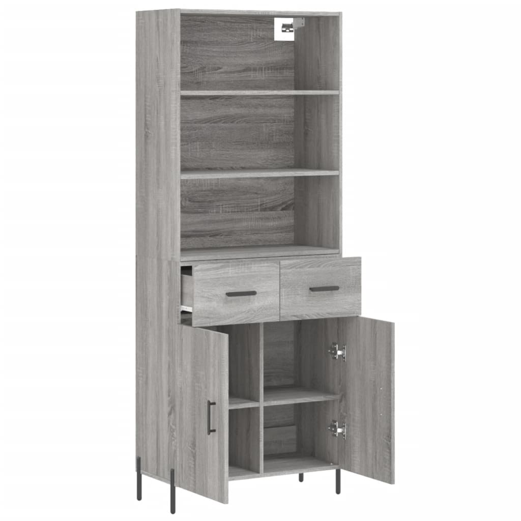 vidaXL Dulap înalt, gri sonoma, 69,5x34x180 cm, lemn compozit