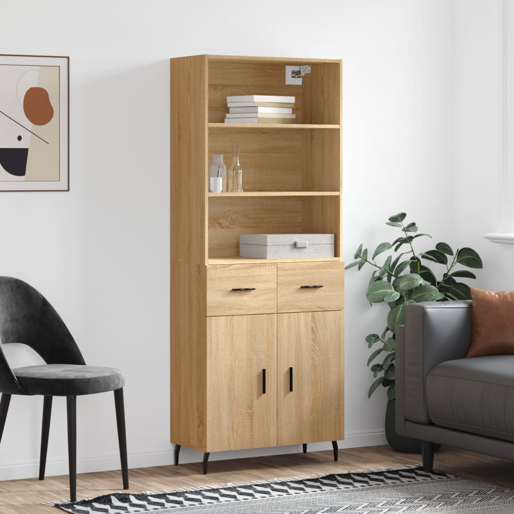 vidaXL Dulap înalt, stejar sonoma, 69,5x34x180 cm, lemn compozit