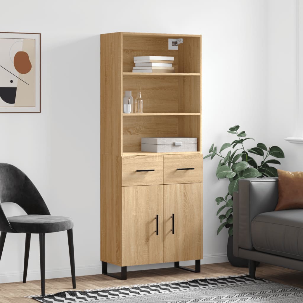 vidaXL Dulap înalt, stejar sonoma, 69,5x34x180 cm, lemn compozit vidaXL Dulap înalt, stejar sonoma, 69,5x34x180 cm, lemn compozit