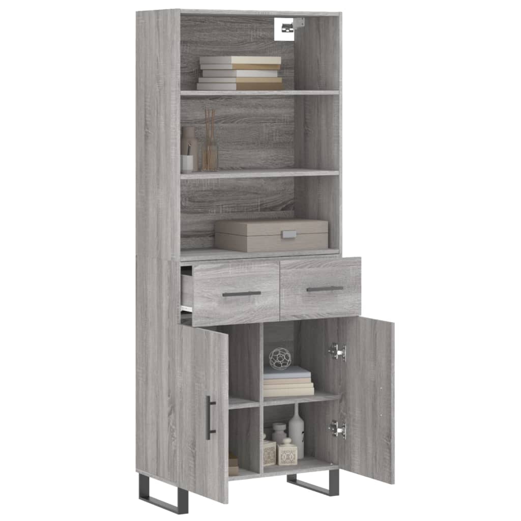 vidaXL Dulap înalt, gri sonoma, 69,5x34x180 cm, lemn compozit