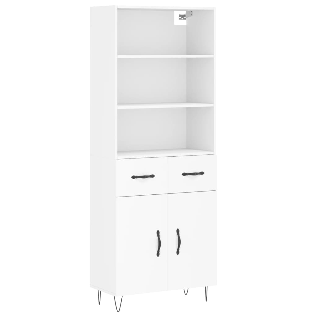 vidaXL Dulap înalt, alb, 69,5x34x180 cm, lemn compozit