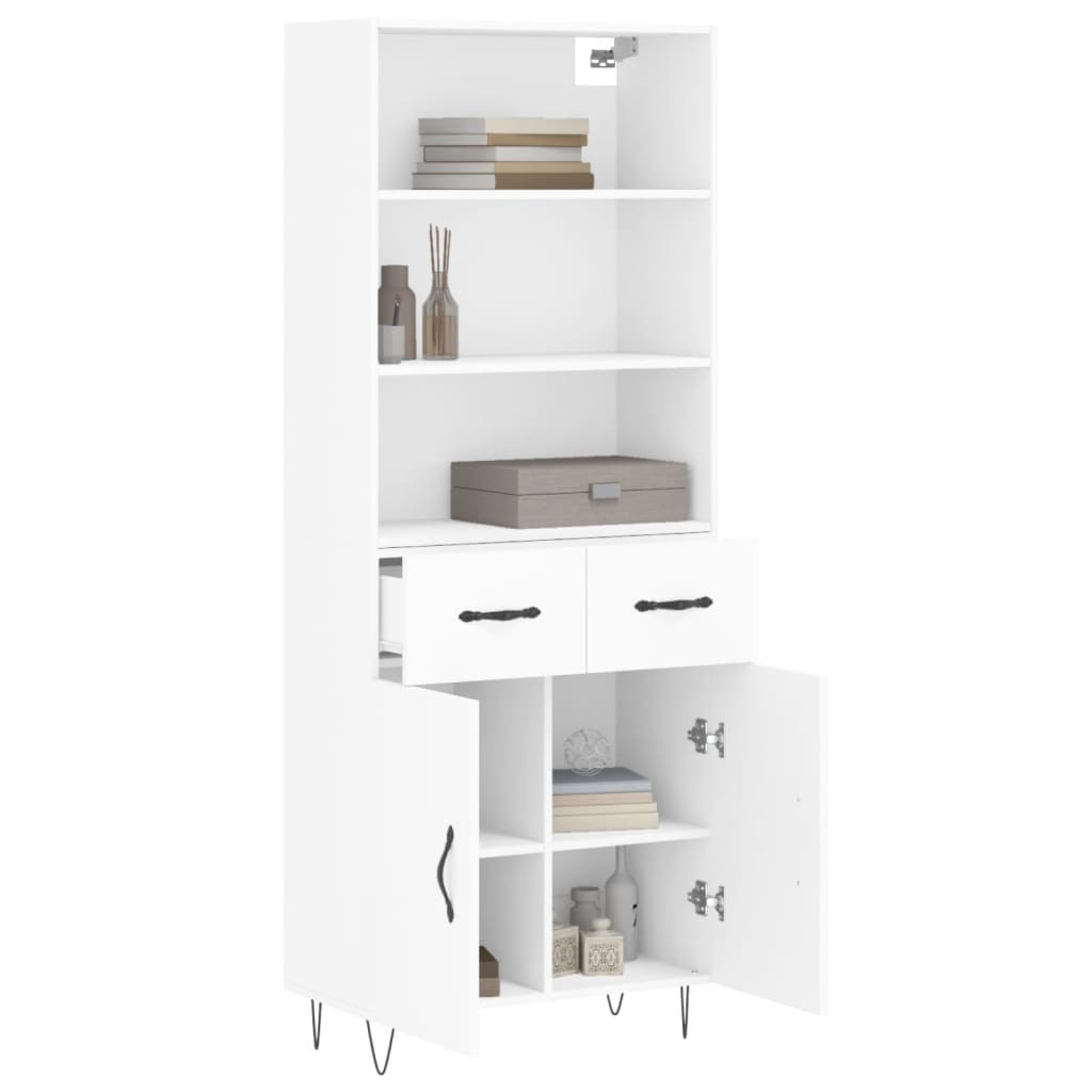 vidaXL Dulap înalt, alb, 69,5x34x180 cm, lemn compozit