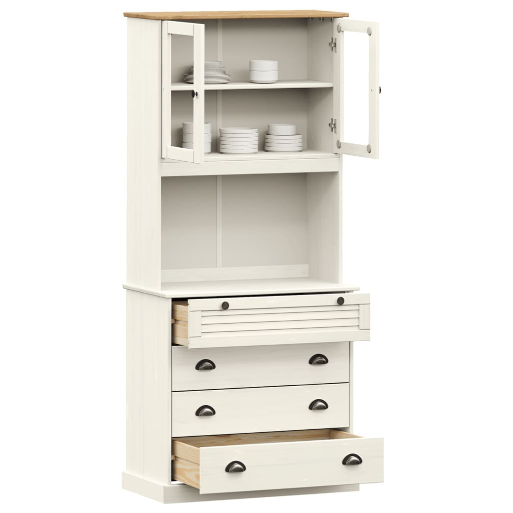 vidaXL Dulap înalt VIGO, alb, 80x40x176 cm, lemn masiv de pin vidaXL Dulap înalt VIGO, alb, 80x40x176 cm, lemn masiv de pin