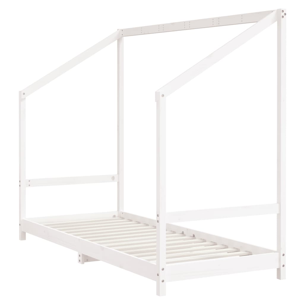 vidaXL Cadru de pat pentru copii, alb, 2x(80x200)cm, lemn masiv de pin vidaXL Cadru de pat pentru copii, alb, 2x(80x200)cm, lemn masiv de pin