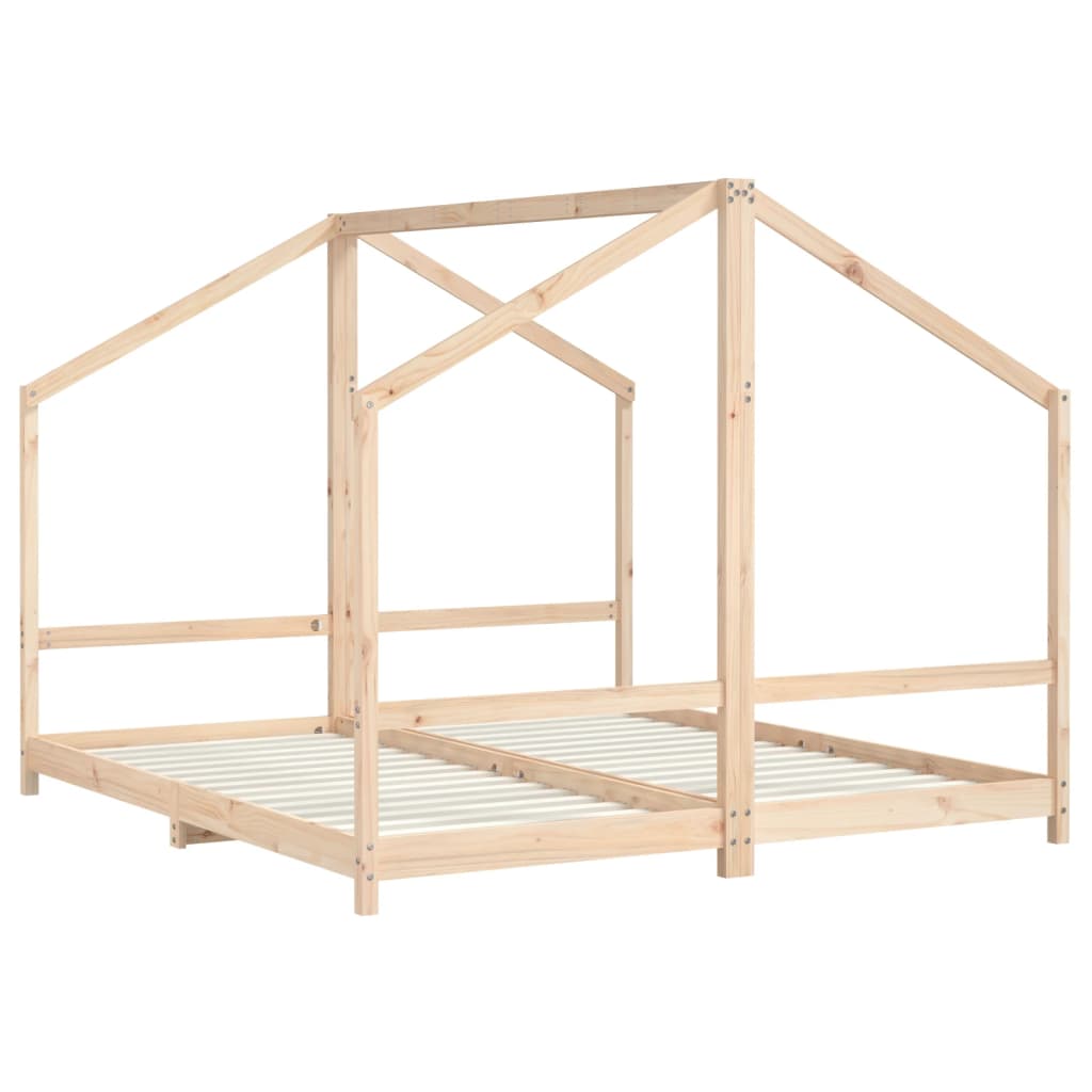 vidaXL Cadru pat pentru copii, 2x(90x200) cm, lemn masiv de pin vidaXL Cadru pat pentru copii, 2x(90x200) cm, lemn masiv de pin