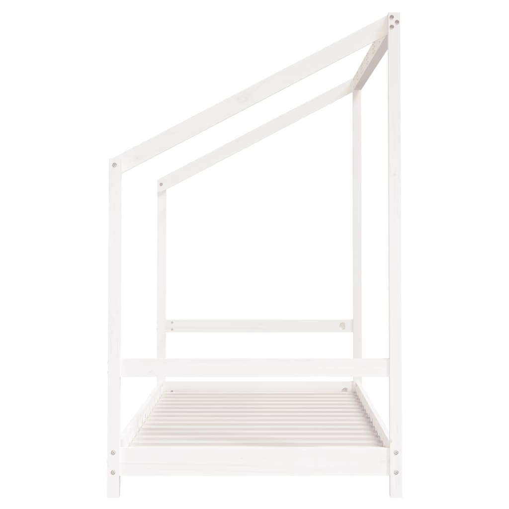 vidaXL Cadru de pat pentru copii, alb, 2x(90x200)cm, lemn masiv de pin
