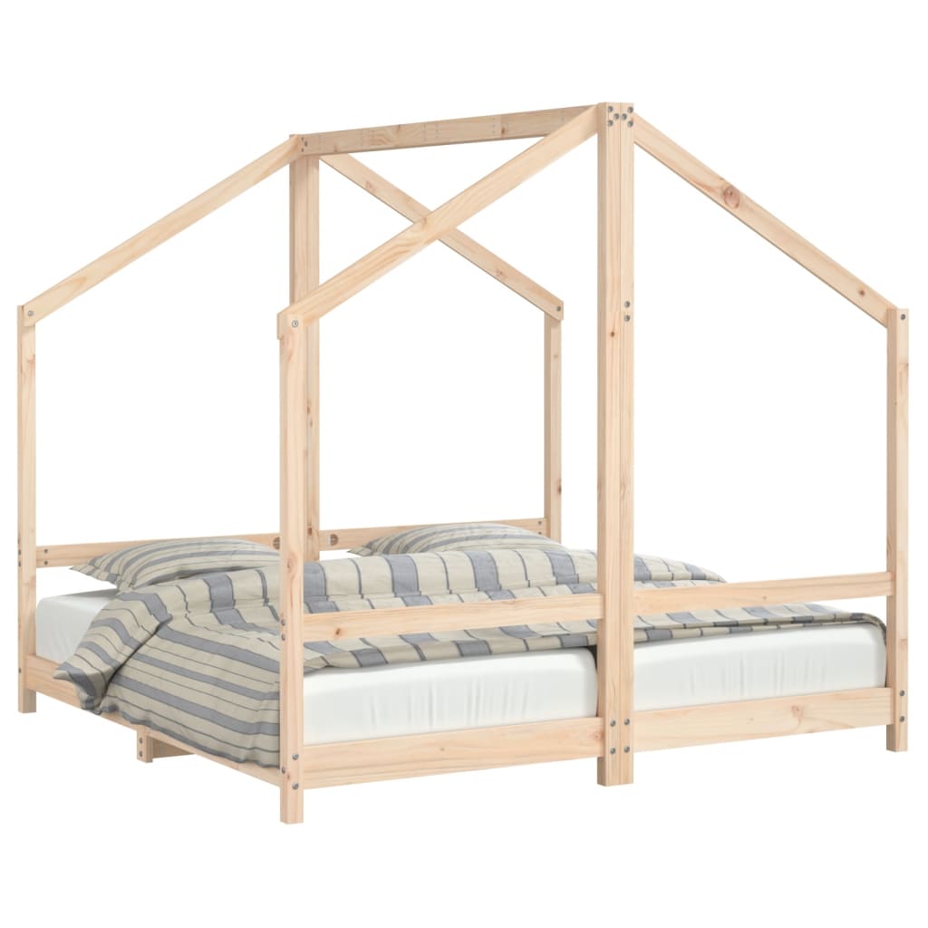 vidaXL Cadru de pat pentru copii, 2x(80x160) cm, lemn masiv de pin vidaXL Cadru de pat pentru copii, 2x(80x160) cm, lemn masiv de pin