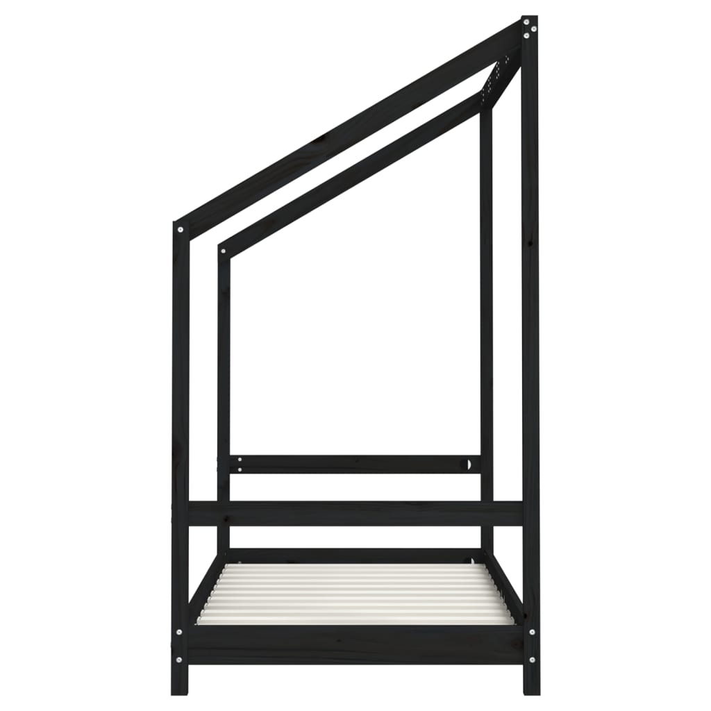 vidaXL Cadru de pat pentru copii negru 2x(80x160) cm lemn masiv de pin vidaXL Cadru de pat pentru copii negru 2x(80x160) cm lemn masiv de pin