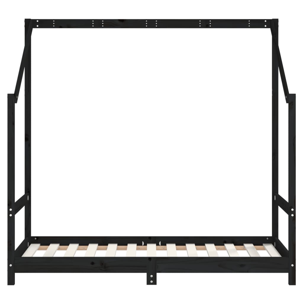 vidaXL Cadru de pat pentru copii negru 2x(80x160) cm lemn masiv de pin vidaXL Cadru de pat pentru copii negru 2x(80x160) cm lemn masiv de pin