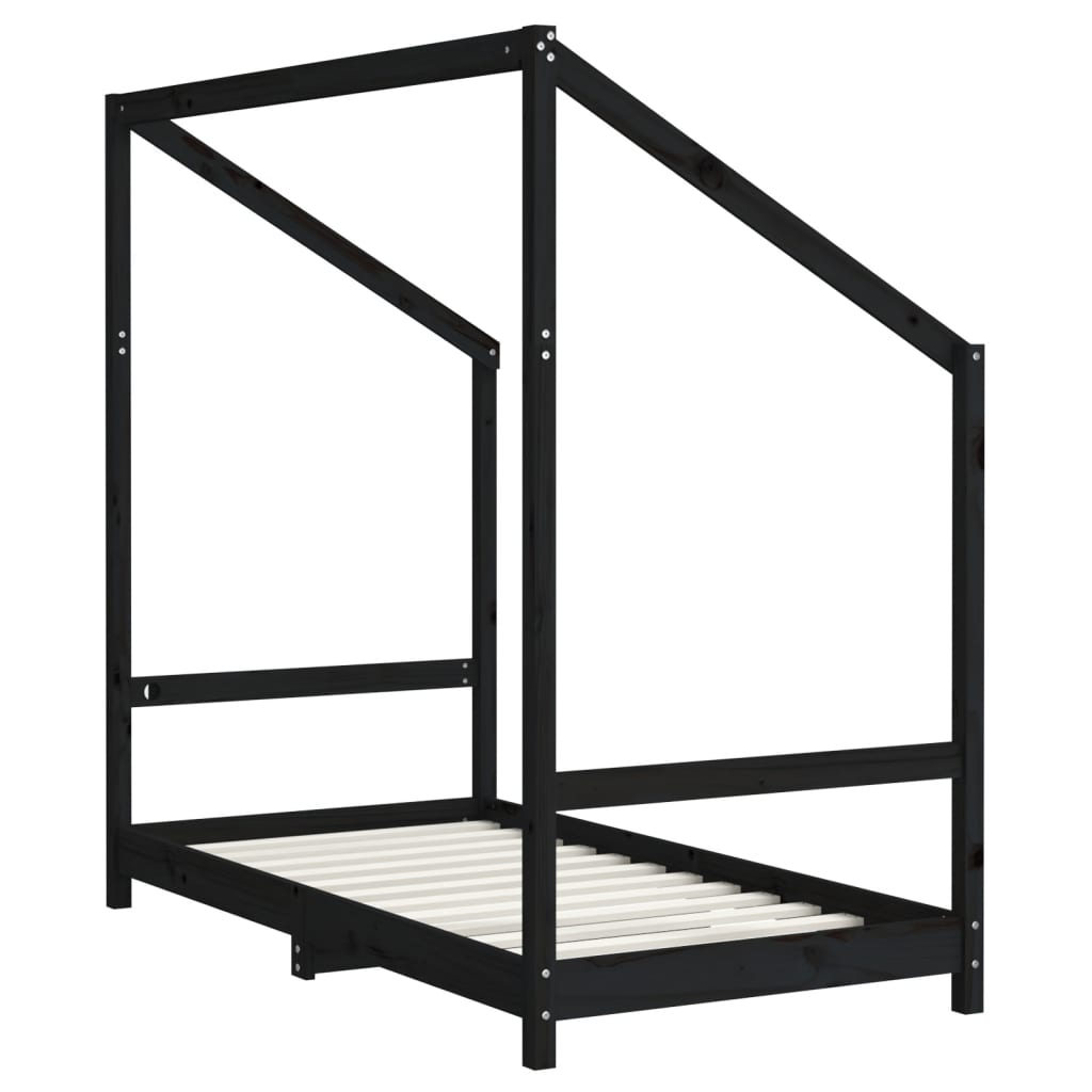 vidaXL Cadru de pat pentru copii negru 2x(80x160) cm lemn masiv de pin vidaXL Cadru de pat pentru copii negru 2x(80x160) cm lemn masiv de pin