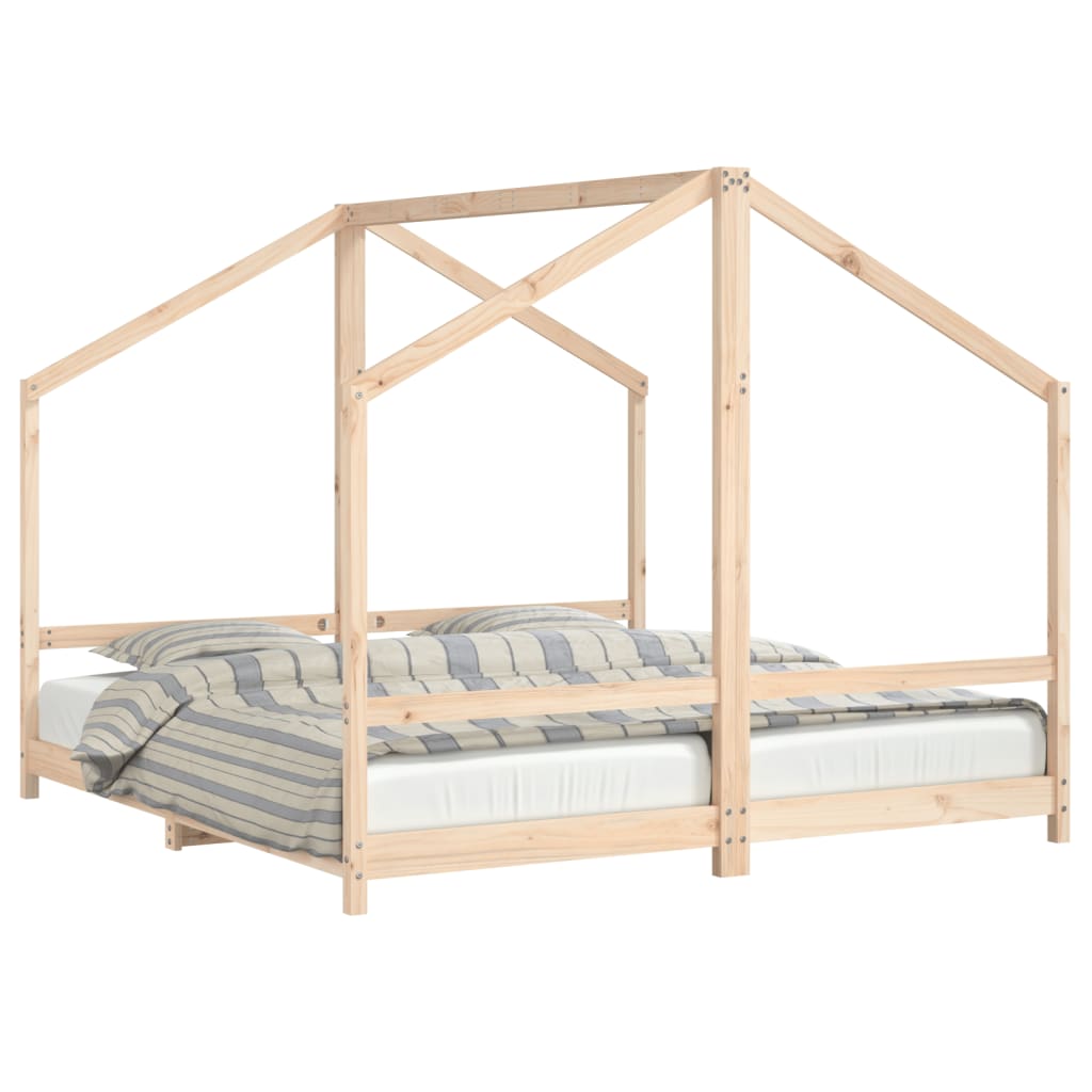 vidaXL Cadru pat pentru copii, 2x(90x190) cm, lemn masiv de pin vidaXL Cadru pat pentru copii, 2x(90x190) cm, lemn masiv de pin