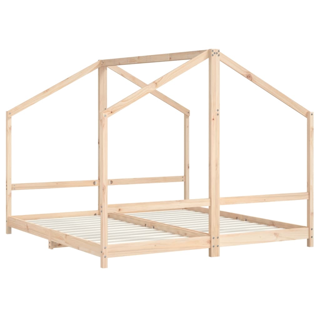 vidaXL Cadru pat pentru copii, 2x(90x190) cm, lemn masiv de pin vidaXL Cadru pat pentru copii, 2x(90x190) cm, lemn masiv de pin