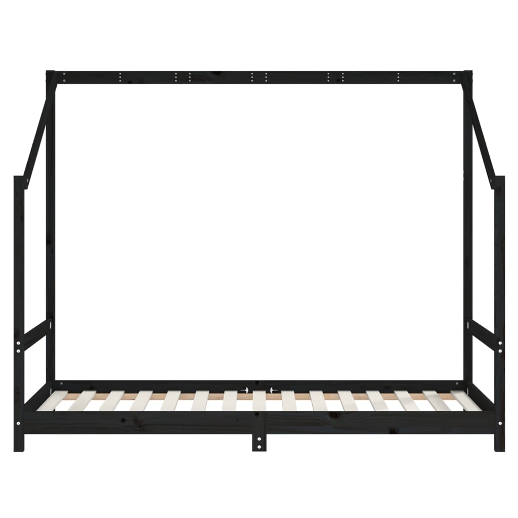 vidaXL Cadru de pat pentru copii negru 2x(90x190) cm lemn masiv de pin vidaXL Cadru de pat pentru copii negru 2x(90x190) cm lemn masiv de pin