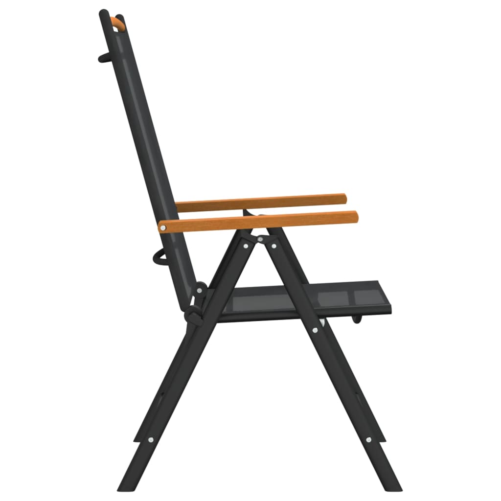 vidaXL Set mobilier pentru grădină, 7 piese, negru, aluminiu